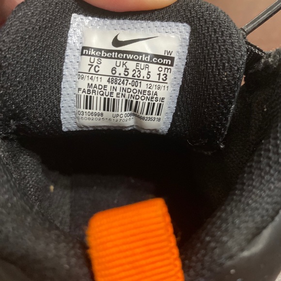 Nike Air Max 2 CB Charles Barkley Hyperfuse Black Orange Toddler Baby Shoes Sz 7 - Picture 8 of 8